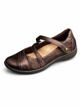 Earth Newton Bronze Leather Mary Jane Flats Women’s 9B Comfort Shoes NEW No Tags